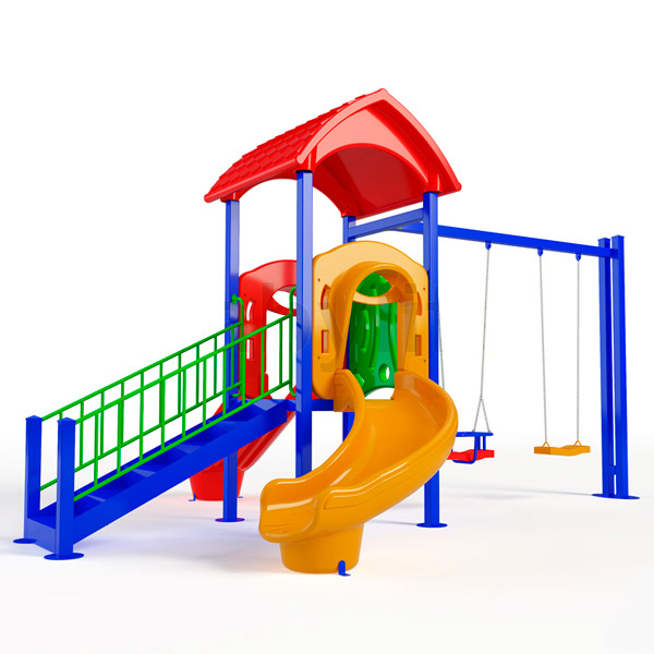 Игровой комплекс с двумя горками и качелями Горизонт БФ10