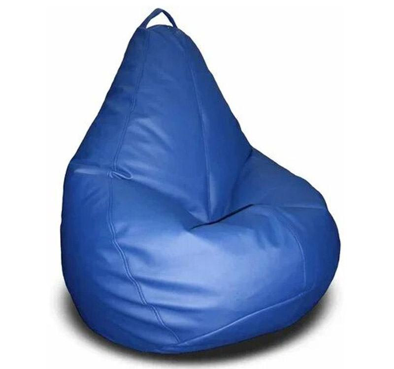 Детское кресло-мешок Груша, синий, кожзам ЛА42