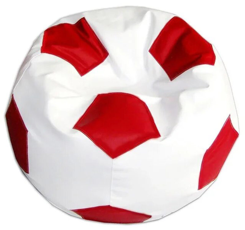 Мягкое детское кресло Мяч D-100, белый с цветными вставками ЛА69