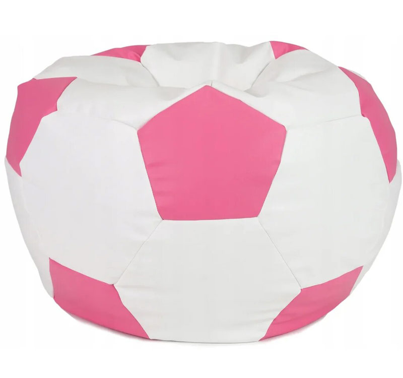 Мягкое детское кресло Мяч D-100, белый с цветными вставками ЛА69