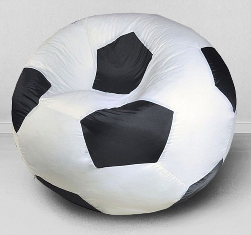 Мягкое детское кресло Мяч D-100, белый с цветными вставками ЛА69