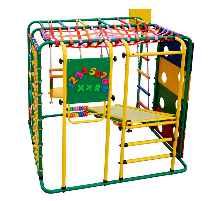 Напольный игровой комплекс, качели, горка, скалодром, паутина, мольберт, счёты VT-444