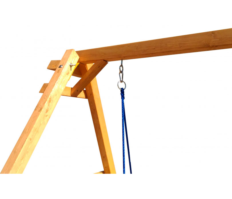 Детский деревянный игровой комплекс с двумя качелями OG-23