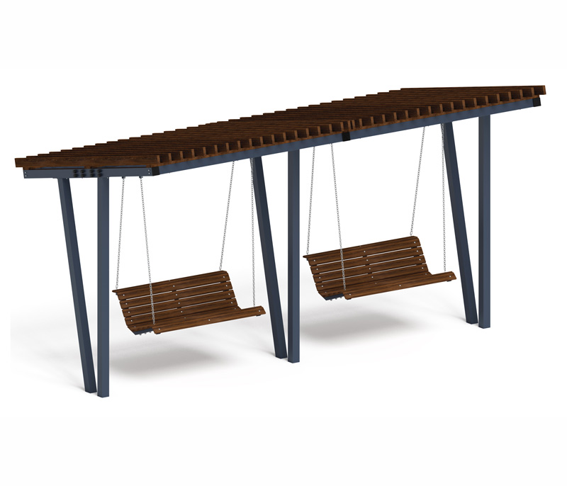 Пергола тент с качелями (наклоная) 3000x5660x3165 СК-134