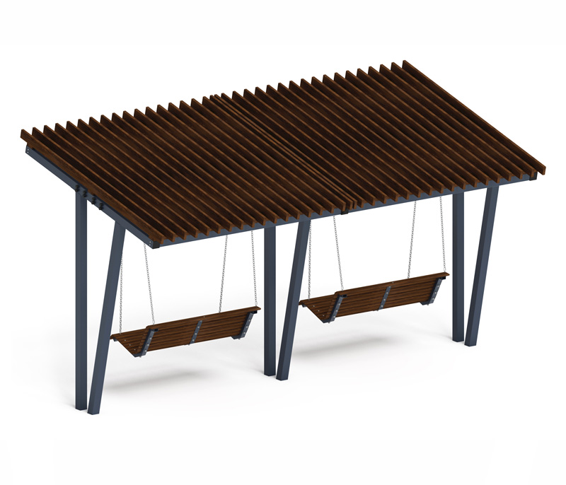 Пергола тент с качелями (наклоная) 3000x5660x3165 СК-134