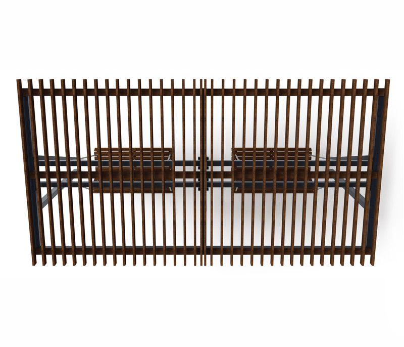 Пергола тент с качелями (наклоная) 3000x5660x3165 СК-134