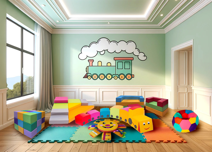 Набор мягких модулей для игровой комнаты №7 ЛА567