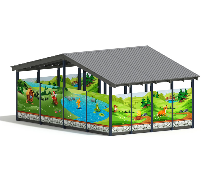 Теневой навес В гостях у сказки 6080х4080х3000 мм СК-159
