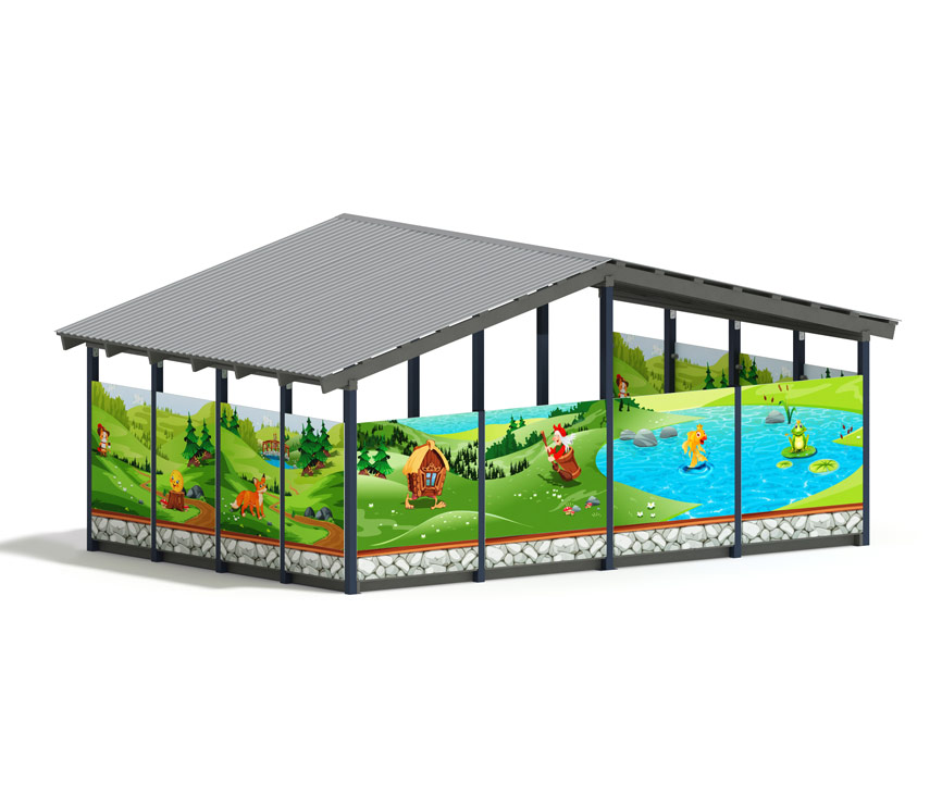 Теневой навес В гостях у сказки 6080х4080х3000 мм СК-159