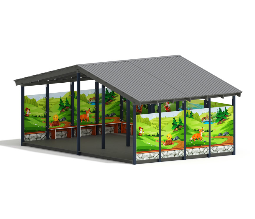 Теневой навес В гостях у сказки 6080х4080х3000 мм СК-159