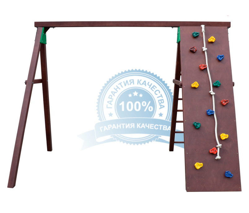 Уличный комплекс с качелями-гнездо 100см и скалодромом Karussell KR12