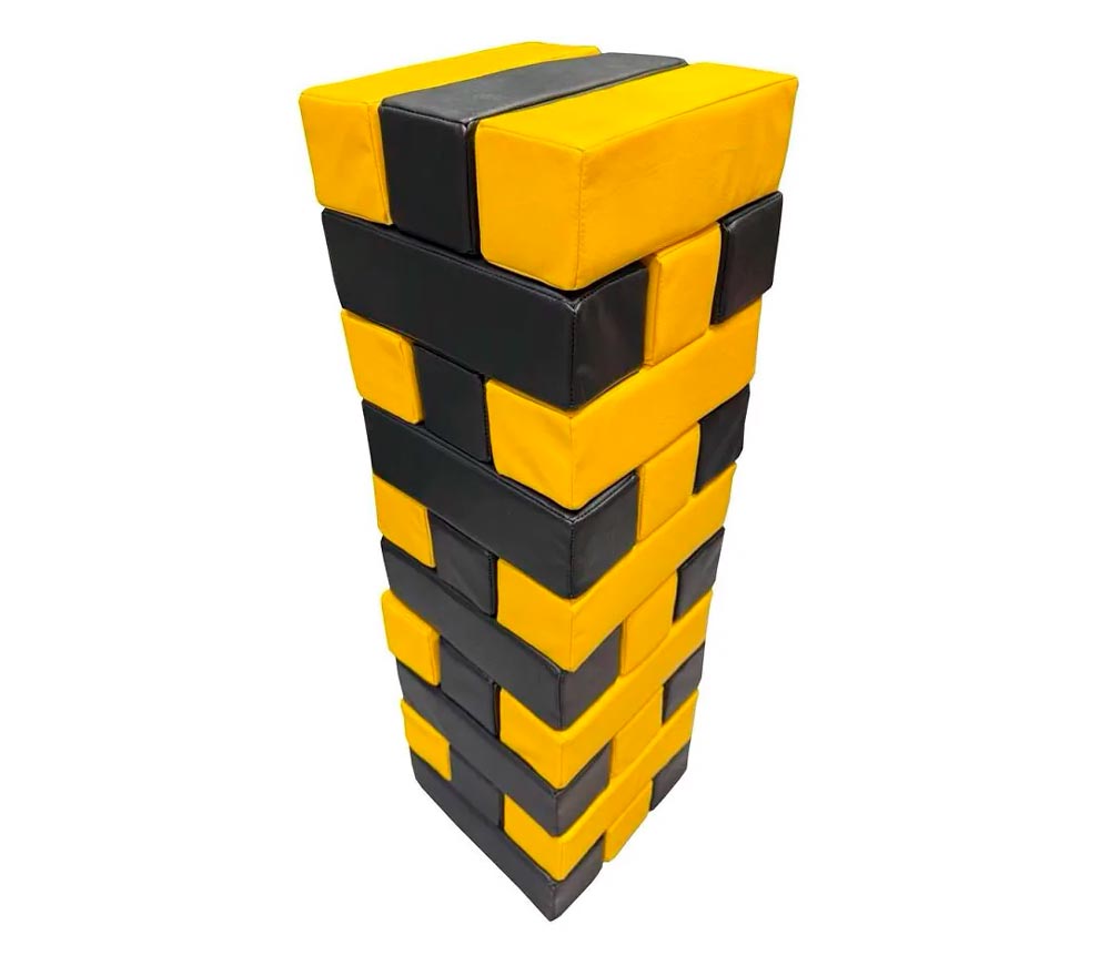 Мягкая модульная Дженга 30 брусков 30*10*10  см, цвет черный/желтый ЛА687