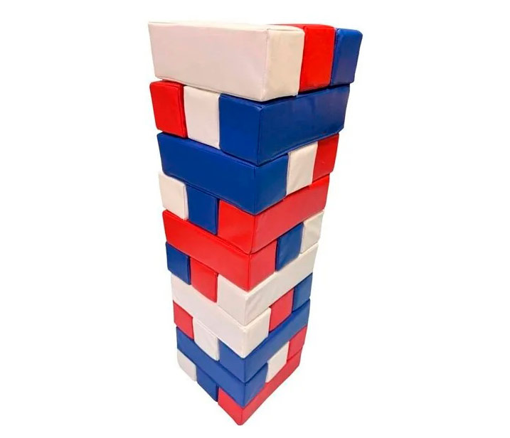 Игровая модульная Дженга 30 брусков 30*10*10 триколор ЛА669