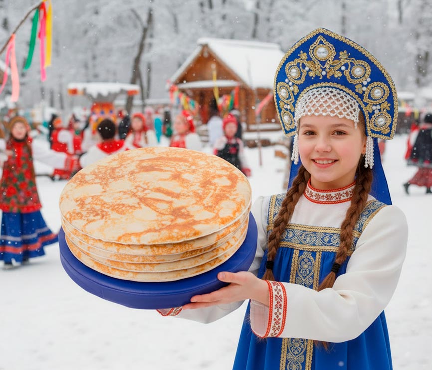 Игра "Тарелка с блинами Синяя-гжель", аттракцион "Метание блинов", "Масленица" НЛ132