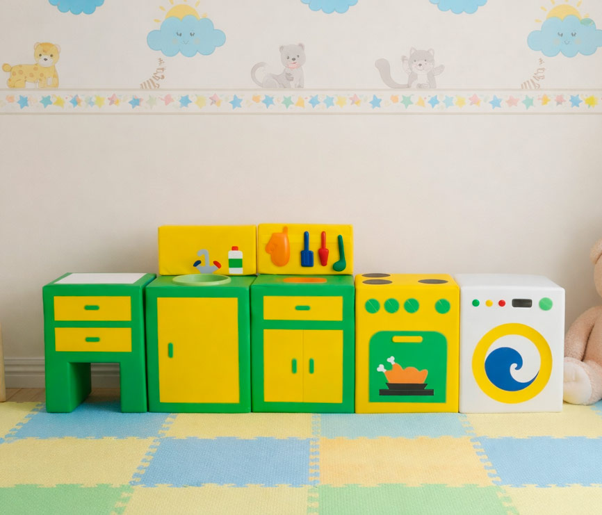 Комплект мягких игровых модулей "Кухня", 5 предметов НЛ113