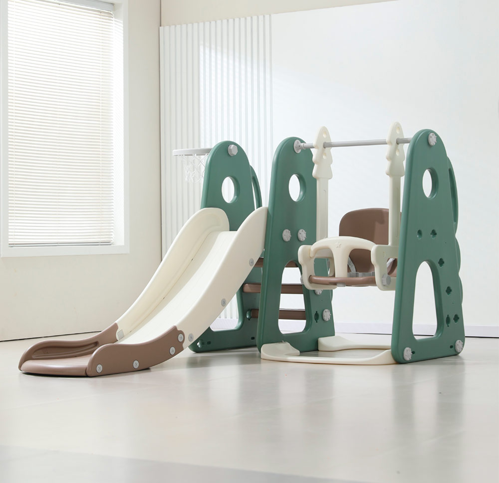 Горка с качелями UNIX Kids "Дино", цвет зеленый UN-11