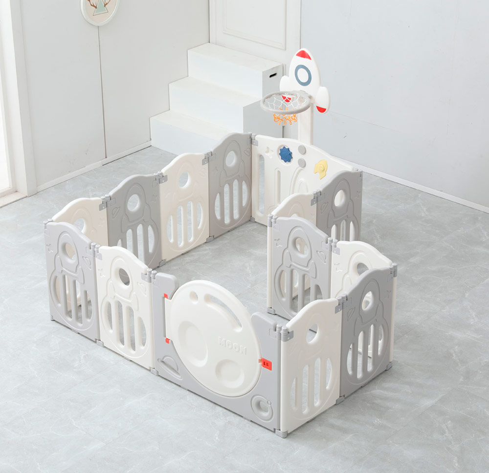 Манеж детский UNIX Kids "Величайший Космос", размер 160x160 см, цвет серый UN-12