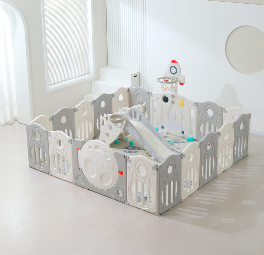 Манеж детский UNIX Kids "Величайший Космос", размер 160x160 см, цвет серый UN-12