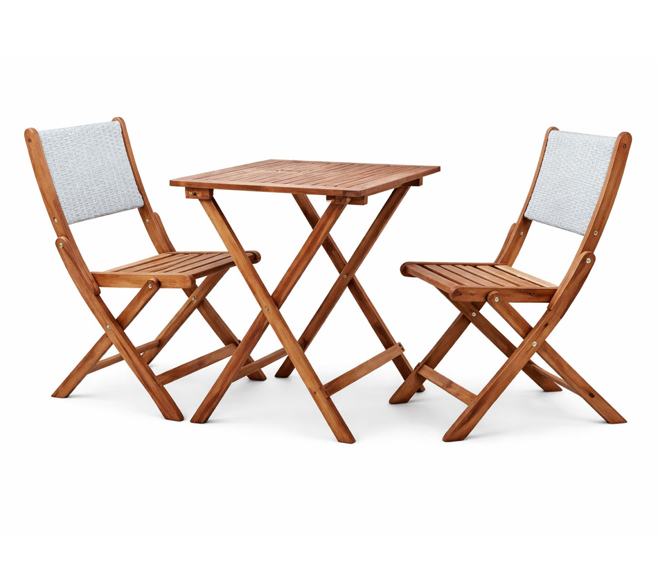 Набор садовой мебели из акации, 2 стула и столик ОГ-83