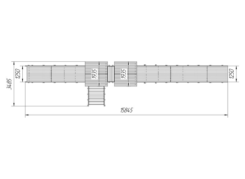 Зимняя горка Савушка Зима 7/4, скат h1 = 1,5 м, h2 = 2,3 м СВ-43 