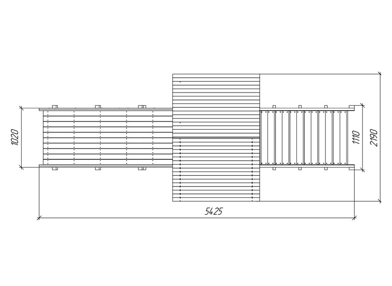 Зимняя горка деревянная Cавушка Зима 5, скат h = 1,5 м СВ-51