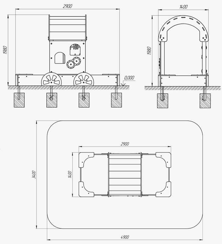 Песочница "Поезд" У38