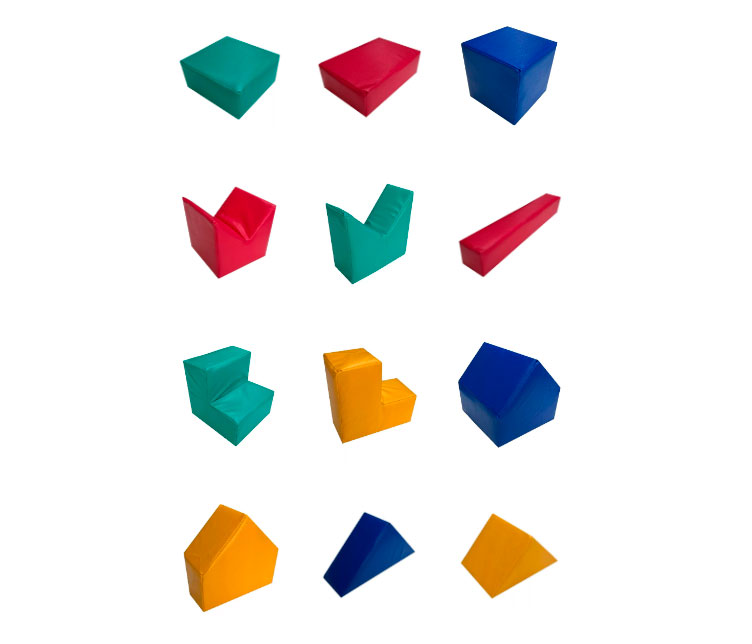 Состав набора Детский конструктор из мягких модулей Строитель 40 элем. ЛА128