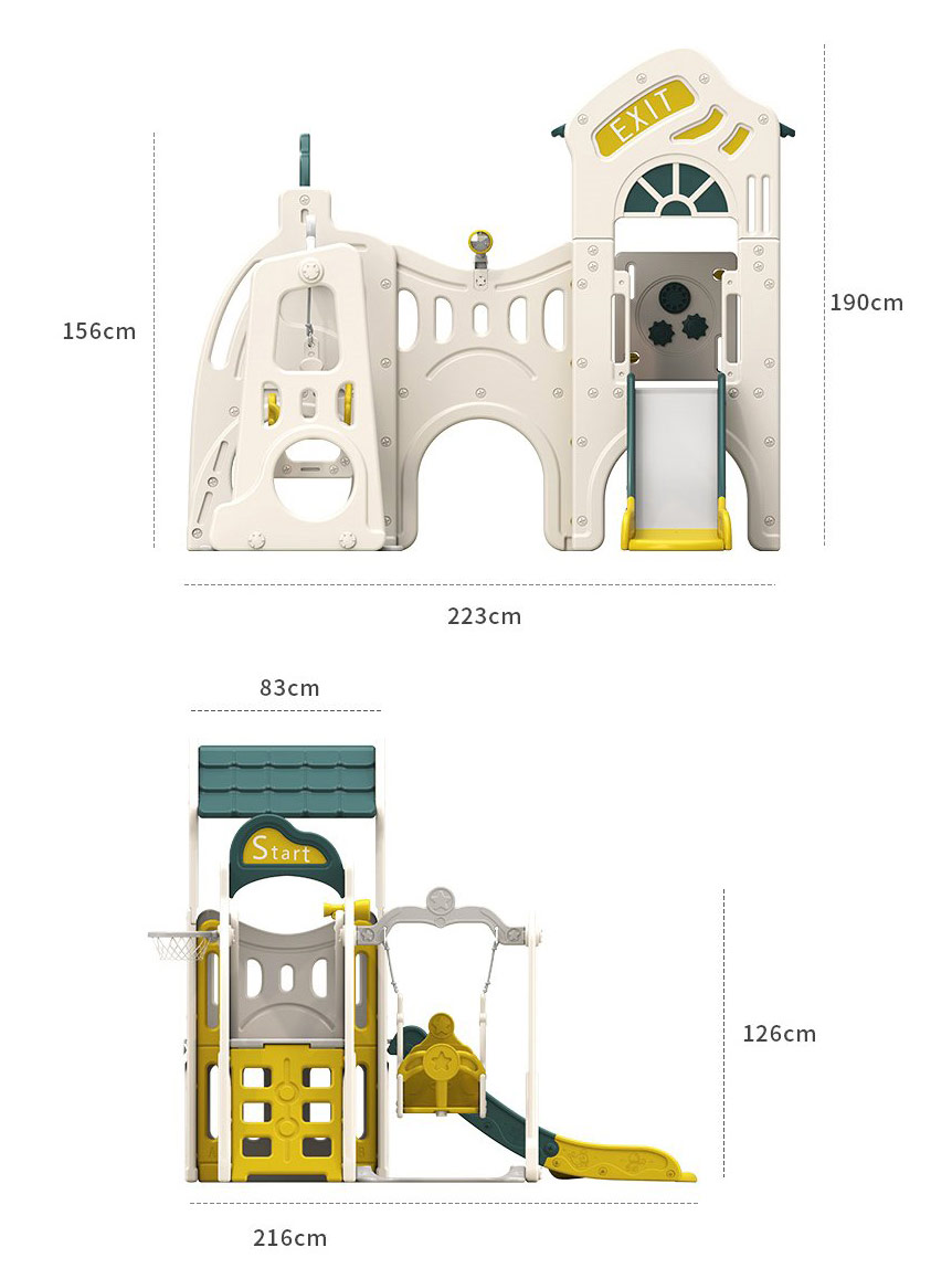 Игровой комплекс UNIX Kids "Игровой домик" с горкой и качелями