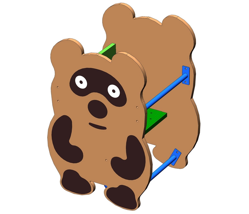 Детская качалка на пружине Винни-Пух для детского сада ДВ43