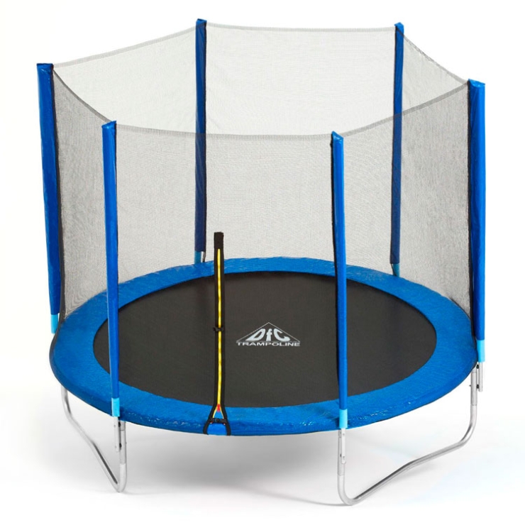 Батут для детей с сеткой Trampoline Fitness 6FT D=183 см синий DR-317