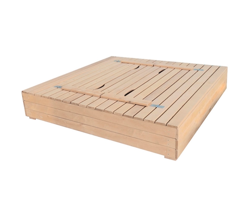 Песочница с крышкой-скамейкой неокрашенная 150*150 см OG-60