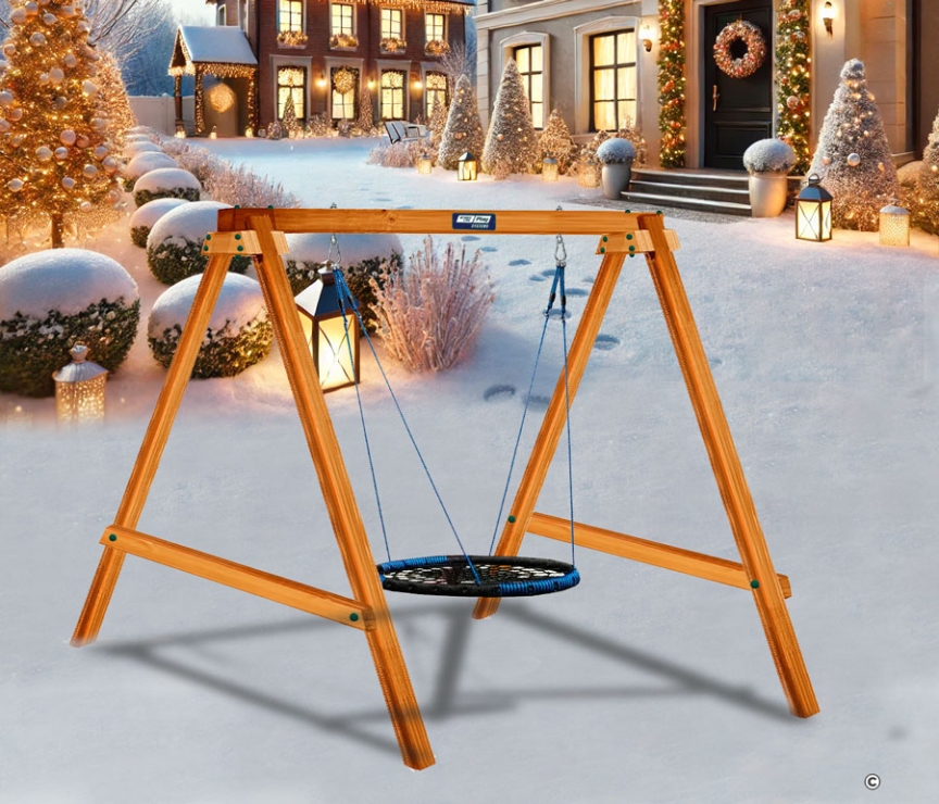 Качели-гнездо на деревянном основании SL-01