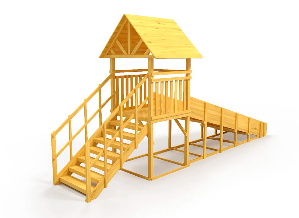 Зимняя горка деревянная Cавушка Зима Wood 5/1, скат h = 1,5 м СВ-48