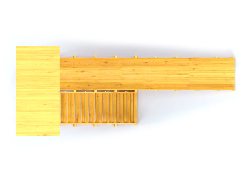 Зимняя горка деревянная Cавушка Зима Wood 6/1, скат h = 2,6 м СВ-49