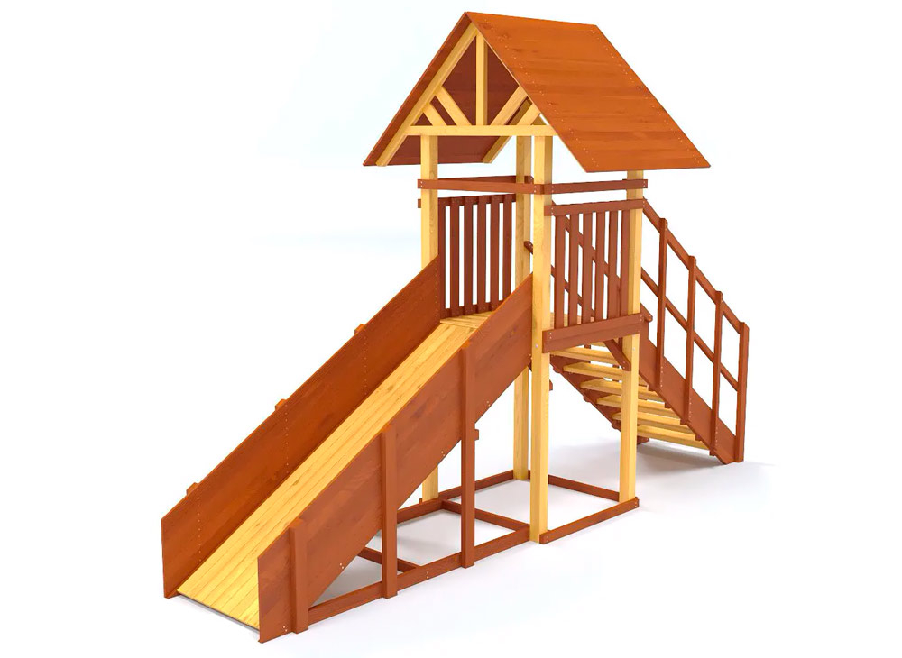 Зимняя горка деревянная Cавушка Зима 5, скат h = 1,5 м СВ-51