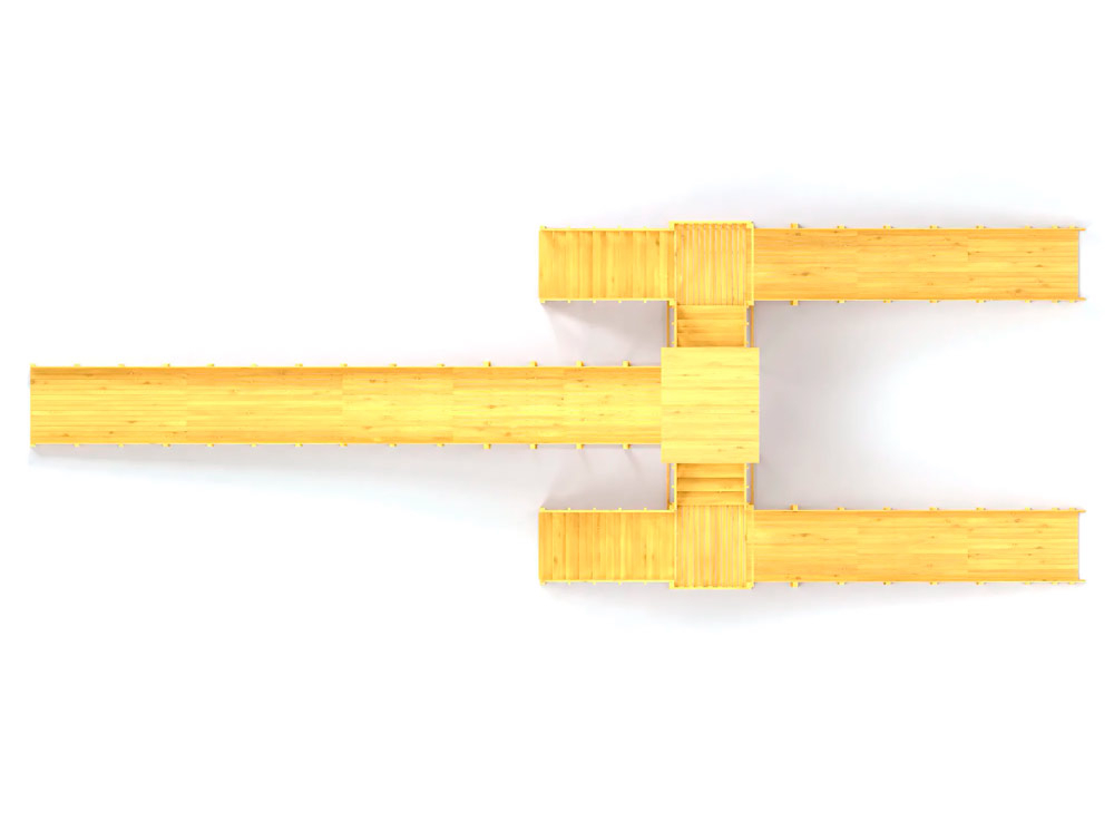 Зимняя горка деревянная Cавушка Зима Wood 11, скат h  = 2,7 м СВ-55