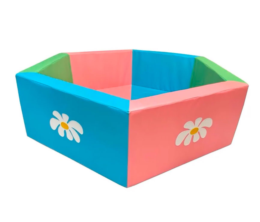 Сухой бассейн восьмигранник "Ромашка" салатовый/розовый H40, D130-200 см ЛА695