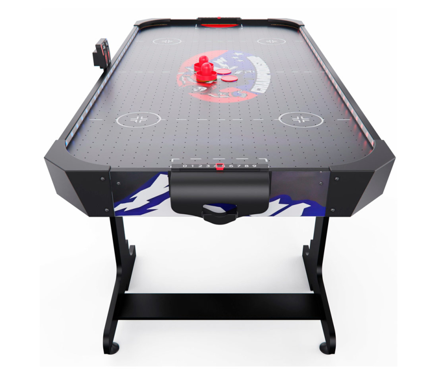 Игровой стол аэрохоккей с подсветкой Championship 53" 135 х 65 см, складной, черный DR111
