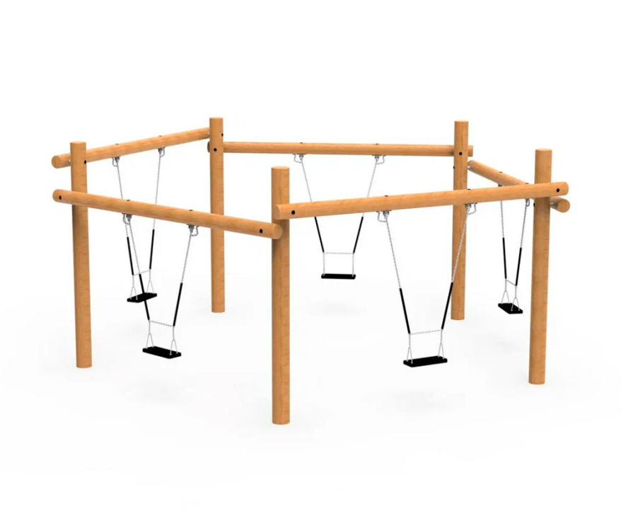 Коллективные качели на брусе, 5 мест АФ-622