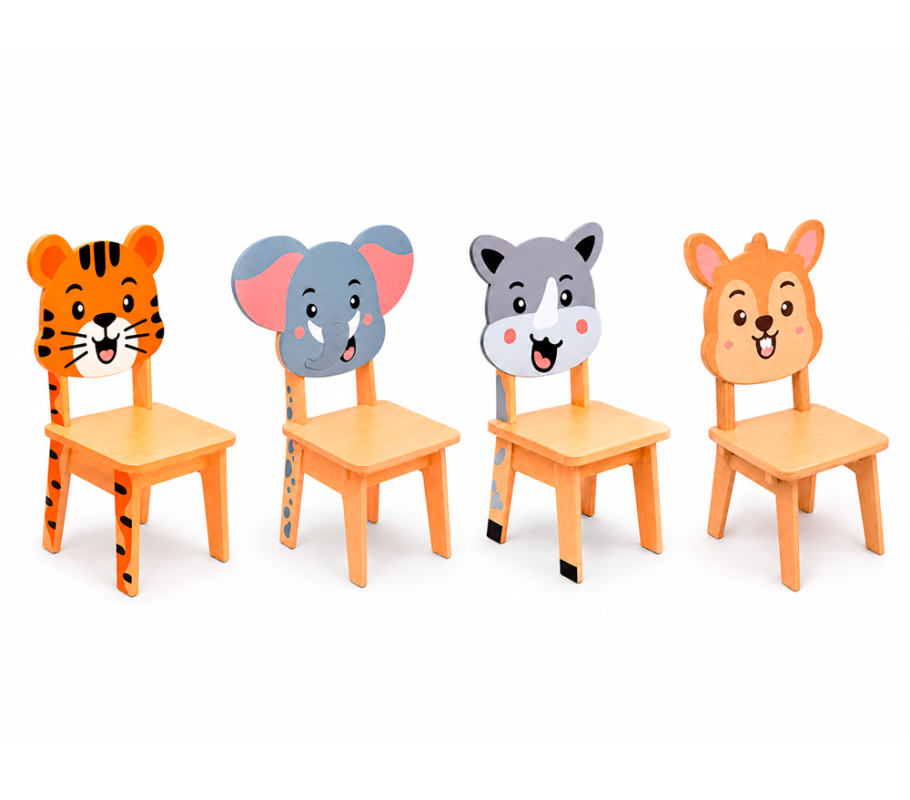 Комплект детской мебели "Pet Collection", 4 стула и стол 80*60*50 см , фанера IKC124