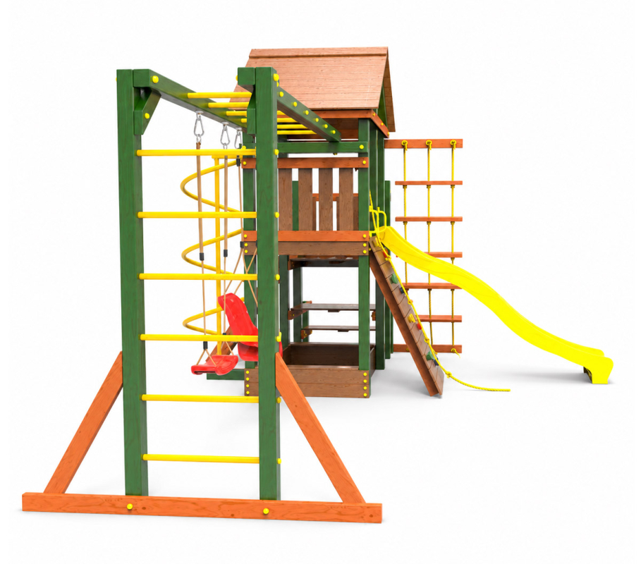 Детская площадка «Вега Д Макси» с горкой, рукоходом и двойными качелями LT-33
