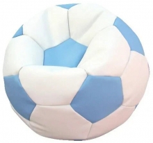 Мягкое детское кресло Мяч D-80, белый с цветными вставками ЛА64