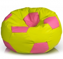 Кресло-мешок Мяч D-100, желтый с цветными вставками ЛА70