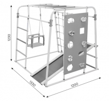 Напольный игровой комплекс, горка, качели, скалодром (белый/радуга) VT-446