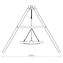Деревянные двойные качели для дачи, гнездо + гибкие OG-39