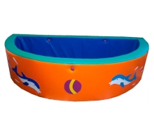 Полукруглый сухой бассейн "Дельфины" R100xH40 см, оранжевый/синий ЛА13 