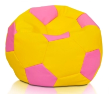 Кресло-мешок "Мяч" D-65, желтый с цветными вставками ЛА60