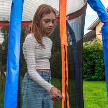 Батут с сеткой JUMP BASKET 16FT D=488 см синий/красный  DR-299