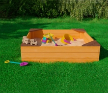 Песочница с защитным покрытием 1,15 х 1,15 м с угловыми элементами VT515