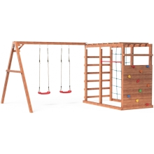 Детский деревянный игровой комплекс с двумя качелями OG-23